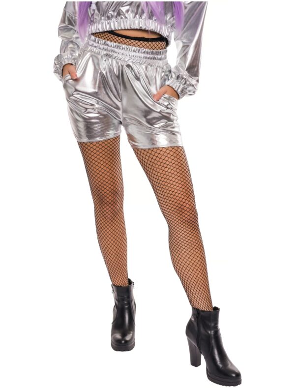 Hot Pants metallic Damen silber S/M