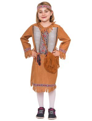 Indianerin Anamosa Mädchen 2-tlg. weiß/braun 152-164