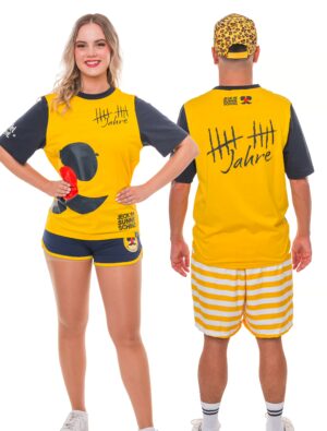 JIS T-Shirt 10 Jahre Jeck im Sunnesching gelb/blau S/M