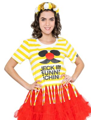 JIS T-Shirt Jeck im Sunnesching mit Fransen Damen gelb XL