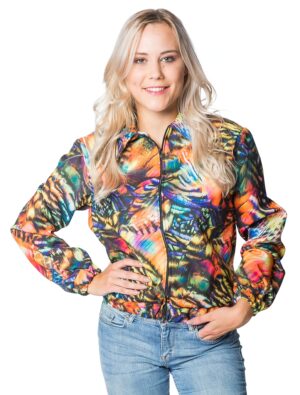 Jacke Damen kurz Damen bunt XL/2XL Farbe: bunt