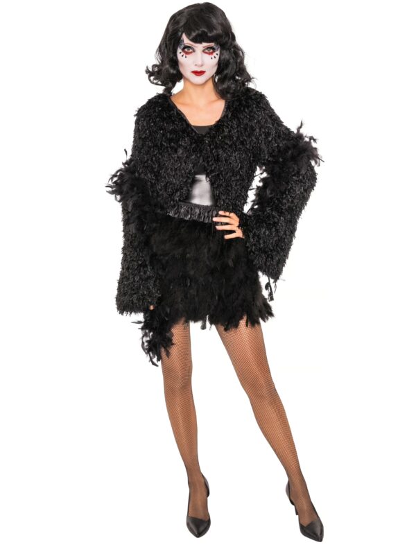 Jacke Faux-Fur Damen schwarz 2XL/3XL