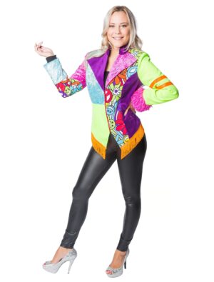 Jacke Flower Power Damen Damen bunt M Farbe: bunt