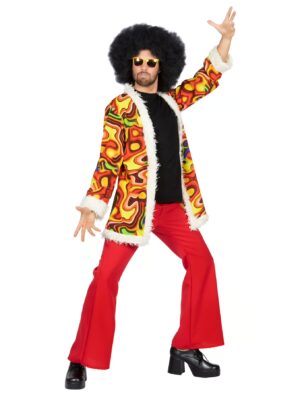 Jacke Hippie mit Fell Herren bunt 48 Farbe: bunt