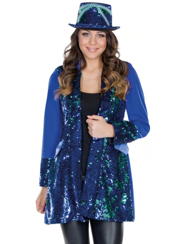 Jacke Pailletten Damen blau 46