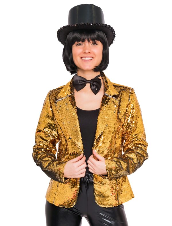 Jacke Pailletten Damen gold S