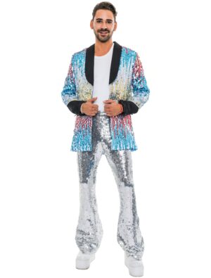Jacke Pailletten Herren bunt M Farbe: bunt