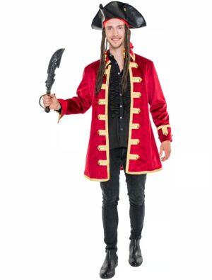 Jacke Pirat Herren rot/gold S/M