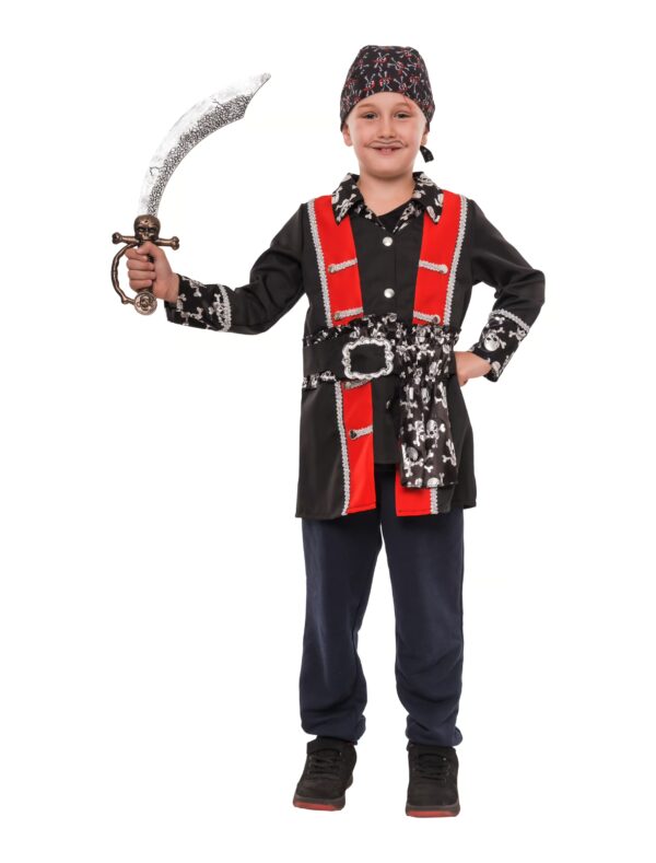 Jacke Pirat Kinder schwarz/rot 4-6 Jahre