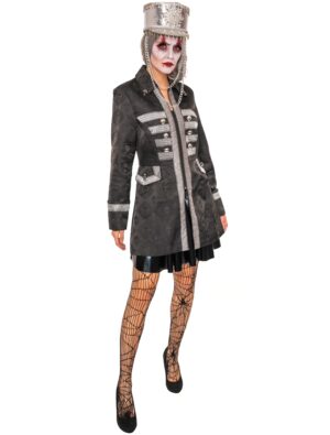 Jacke mit Totenköpfen Damen schwarz XL