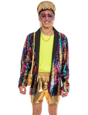 Jackett Colorful Pailletten Herren bunt S Farbe: bunt