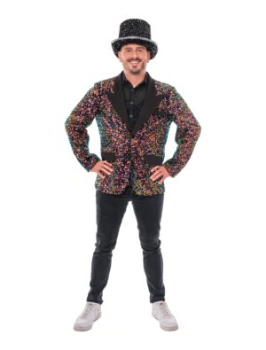 Jackett Pailletten Herren bunt S Farbe: bunt