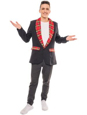 Jackett mit Schottenkaros Herren schwarz/rot M