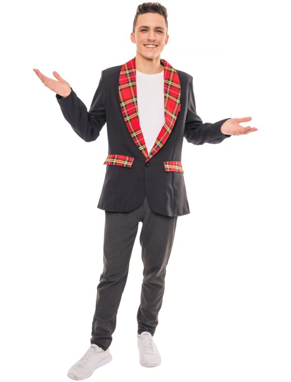 Jackett mit Schottenkaros Herren schwarz/rot M