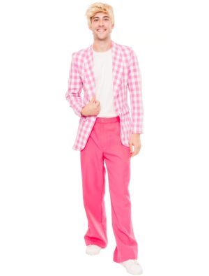 Jakett kariert Herren rosa/weiß L/XL