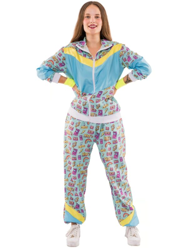 Jogging Anzug Kassette 2 tlg. Print gelb/blau M