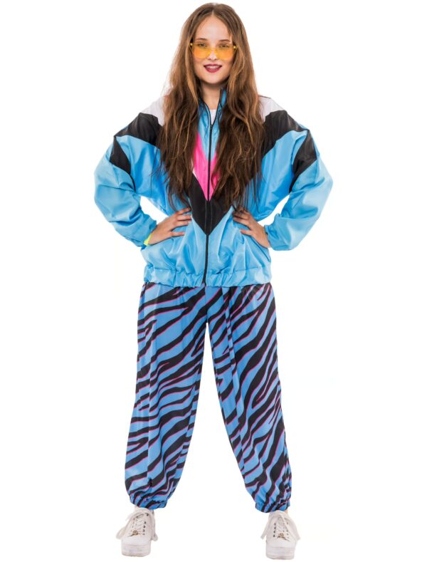 Jogging Anzug Zebra Print 2 tlg. Print blau XL
