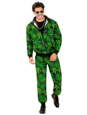 Jogginganzug Ganja Herren schwarz/grün M