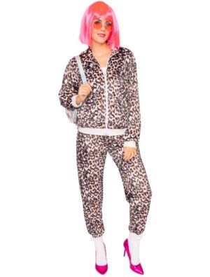 Jogginganzug Leopard 2-tlg. Damen braun L/XL