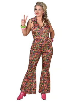 Jumpsuit 70er Paisley Damen bunt XL Farbe: bunt