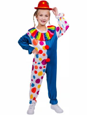 Jumpsuit Clown mit Halskrause Kinder bunt Farbe: bunt