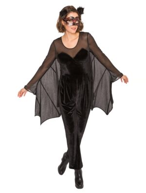 Jumpsuit Fledermaus Damen schwarz XL