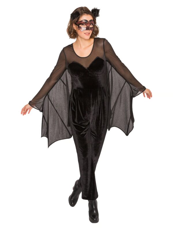 Jumpsuit Fledermaus Damen schwarz XL