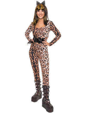 Jumpsuit Leopard Damen beige/braun XXS/XS