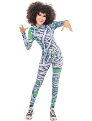 Jumpsuit Mumie Print Damen grün/weiß L/XL