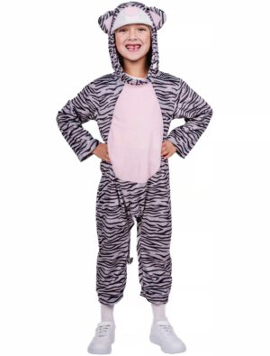 Jumpsuit mit Kapuze Tiger Kinder schwarz/weiß 86/92