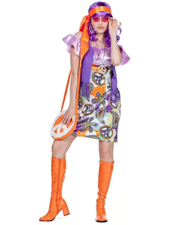 Kleid 70er Jahre mit Weste XS Farbe: