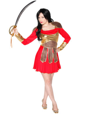 Kleid Amazone mit Gürtel Damen rot 38