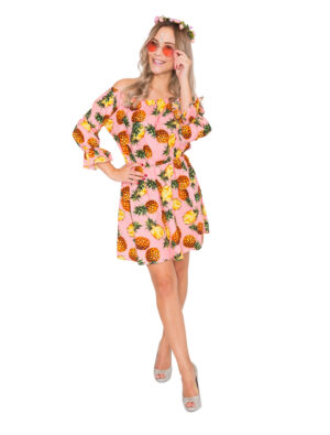 Kleid Ananas Damen pink S