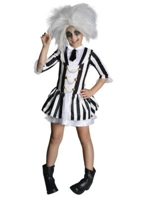 Kleid Beetlejuice Gestreift Kinder schwarz/weiß L