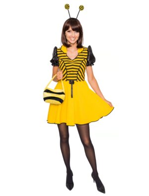 Kleid Biene Damen schwarz/gelb L