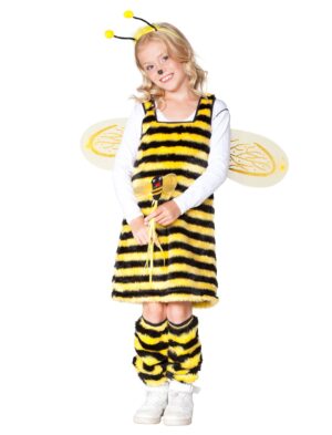 Kleid Biene Plüsch Kinder schwarz/gelb