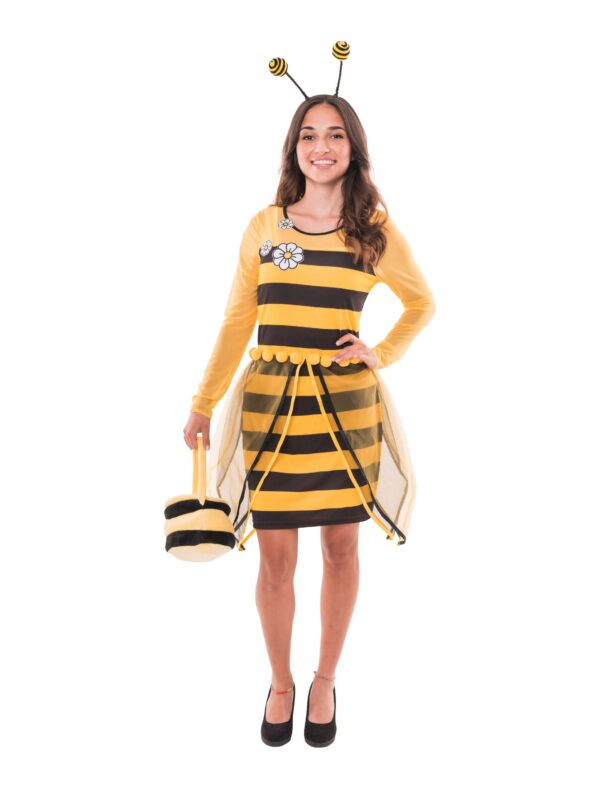 Kleid Biene schwarz/gelb XS
