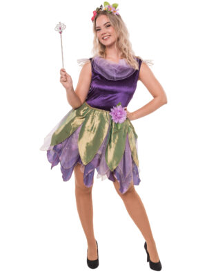 Kleid Blumenfee lila/grün S/M