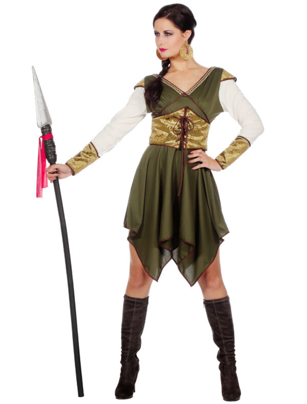 Kleid Burgdame 2-tlg. gold/grün 46
