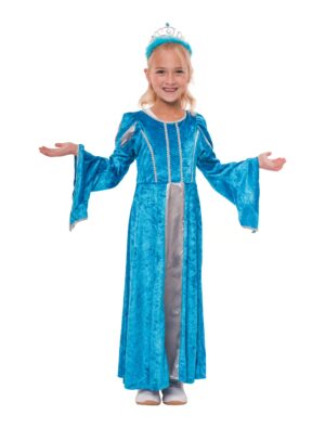 Kleid Burgfräulein Kinder blau/silber