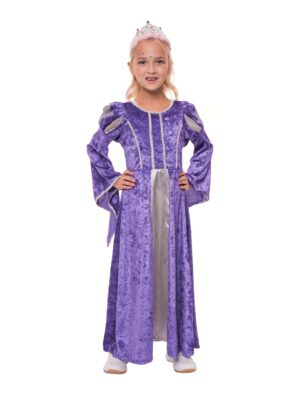 Kleid Burgfräulein Kinder lila/silber