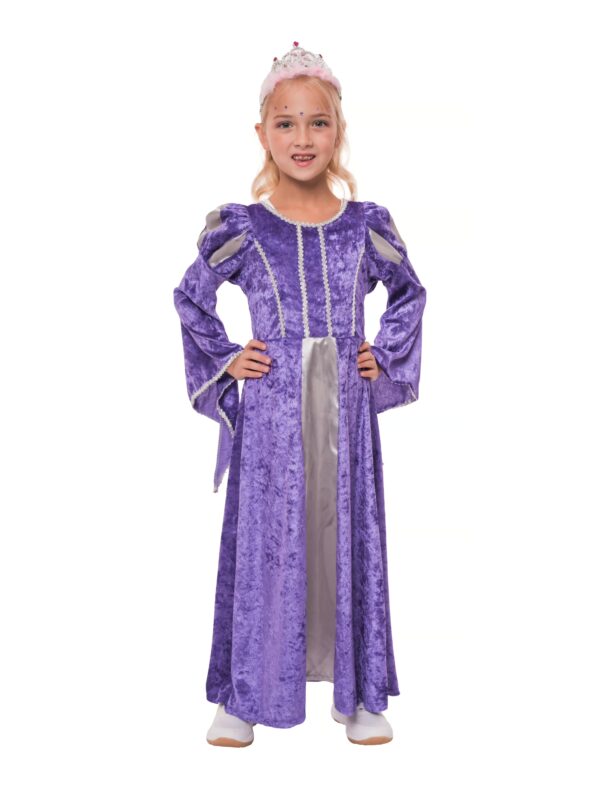 Kleid Burgfräulein Kinder lila/silber
