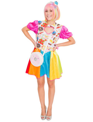 Kleid Candy Mix mit Ärmeln bunt 2XL Farbe: bunt