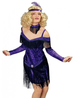 Kleid Charleston 3-tlg. Damen lila 36/38
