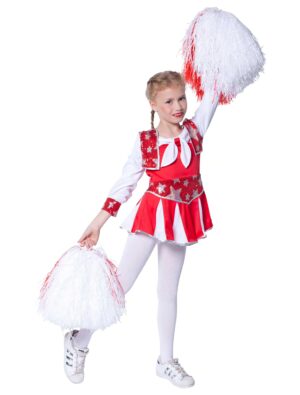 Kleid Cheerleader Kinder rot/weiß