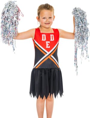 Kleid Cheerleader schwarz/rot