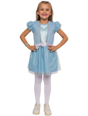 Kleid Cinderalla Unifarben Mädchen blau 92/104