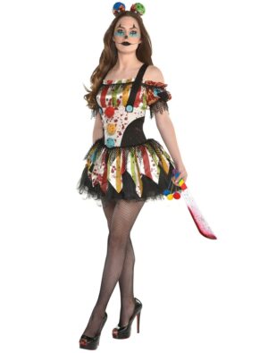 Kleid Clown Damen bunt M Farbe: bunt