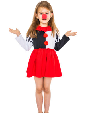 Kleid Clown Kinder schwarz/weiß