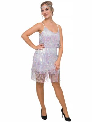 Kleid Cocktail Paillettenfransen Damen bunt S Farbe: bunt